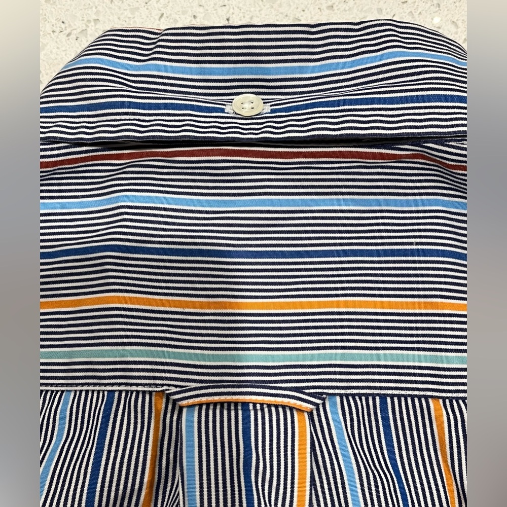 Faconnable Blue Multi-Stripe Button-Down Shirt - image 8